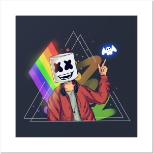 Marshmello Rainbow Posters and Art